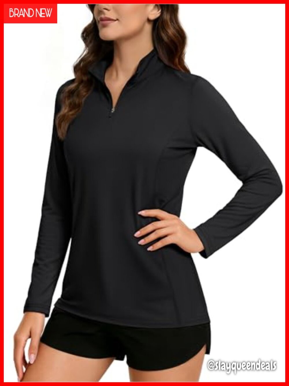Women's Quarter Zip Pullover Golf Shirt UPF 50+ Long Sleeve Sun Shirt